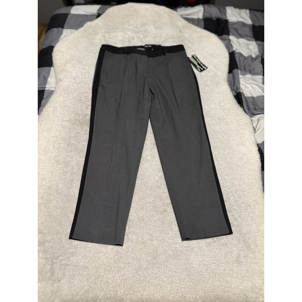 George Slim Ankle Length Women's Gray Black Business Dress Pants Size 10 Mid NWT